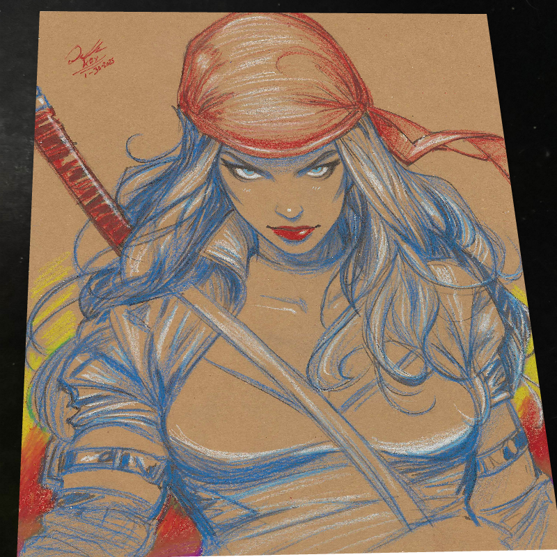 Elektra Art Print Signed 8.5x11 | Art by Keyeske