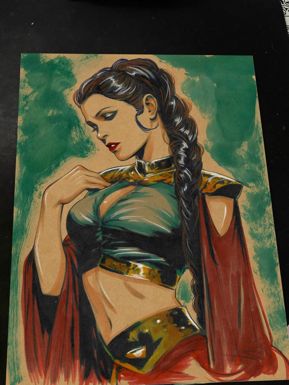 Princess Leia Art Print Signed 8.5x11 | Art by Keyeske