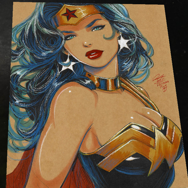 Wonder Woman Art Print Signed 8.5x11 | Art by Keyeske