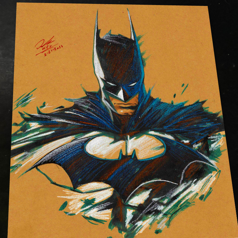 Batman Art Print Signed 8.5x11 | Art by Keyeske