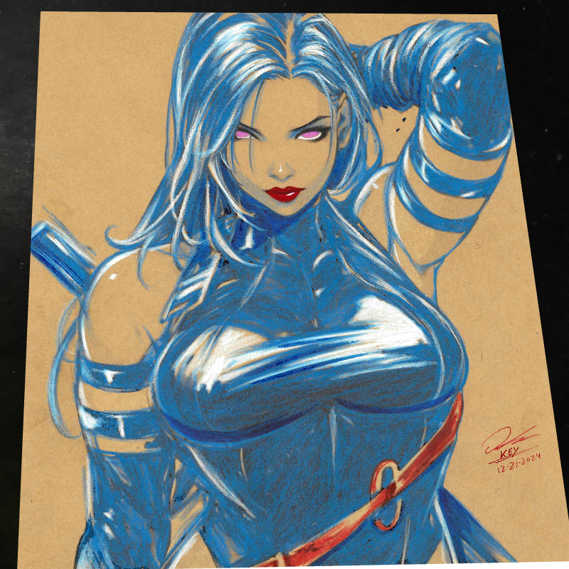 Psylocke - Marvel art print by Keyeske