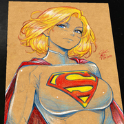 Supergirl DC Art Print Signed 8.5x11 | Art by Keyeske