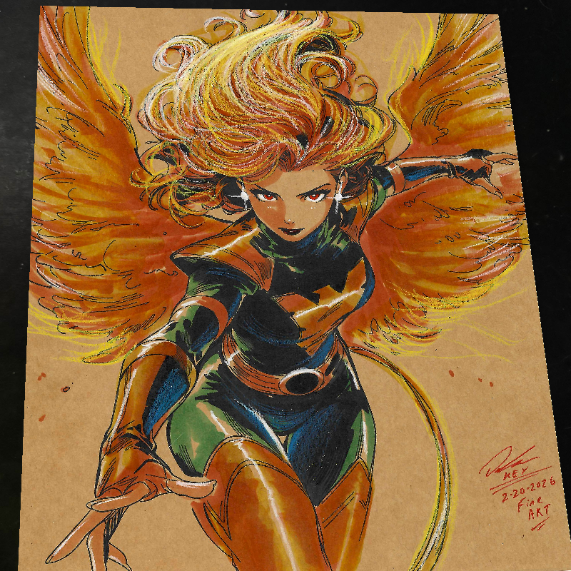 Jean Grey Art Print Signed 8.5x11 | Art by Keyeske