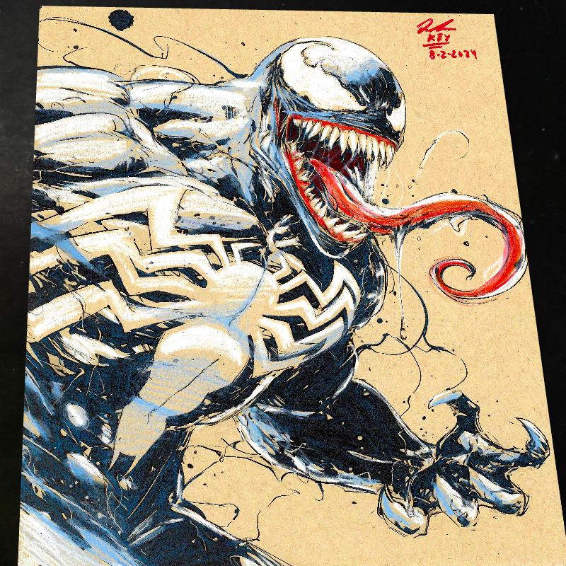Venom Art Print Signed 8.5x11 | Art by Keyeske