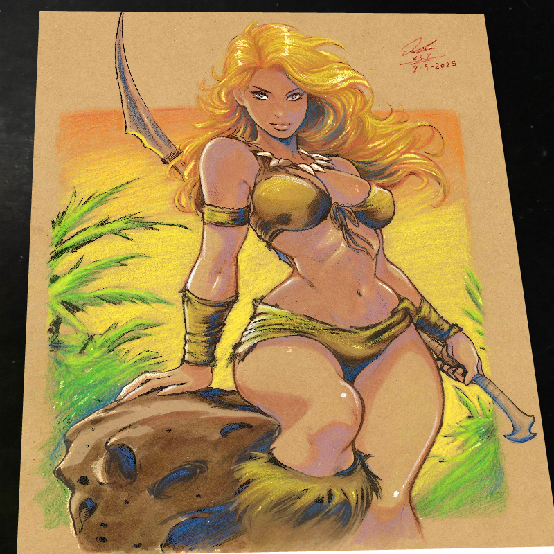 Shanna the She-Devil Art Print Signed 8.5x11 | Art by Keyeske