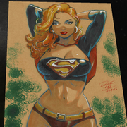 Supergirl DC Art Print Signed 8.5x11 | Art by Keyeske