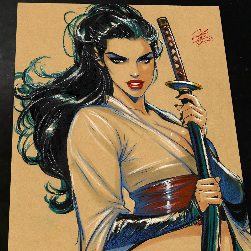 Psylocke Art Print Signed 8.5x11 | Art by Keyeske