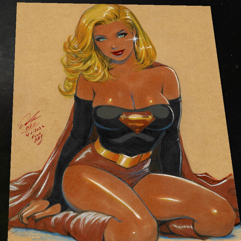 Supergirl DC Art Print Signed 8.5x11 | Art by Keyeske