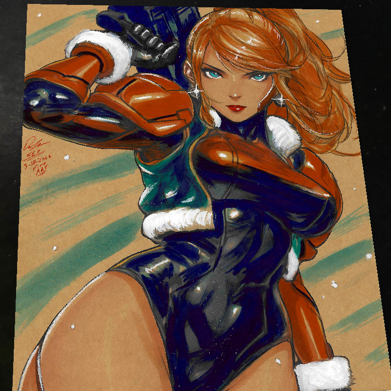 Zero Suit Samus Aran Super Metroid - Marvel art print by Keyeske