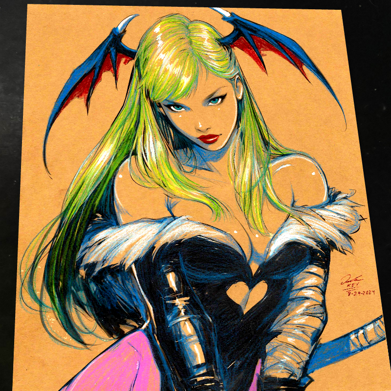 Morrigan Art Print Signed 8.5x11 | Art by Keyeske