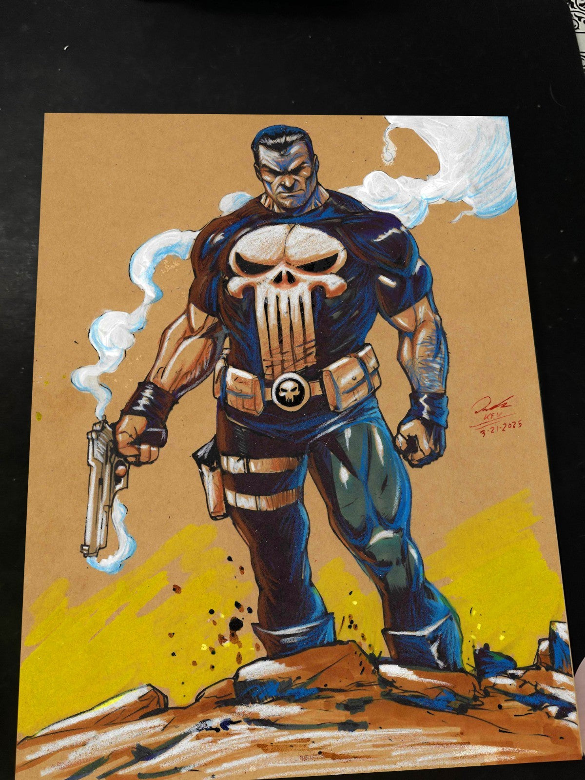 Punisher Art Print Signed 8.5x11 | Art by Keyeske