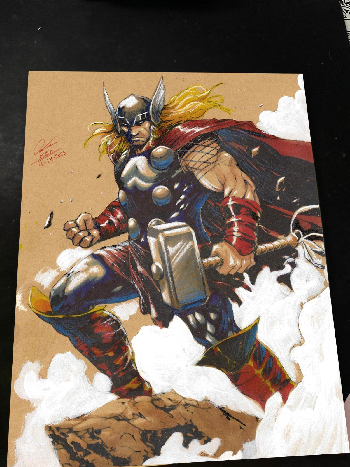 Thor Art Print Signed 8.5x11 | Art by Keyeske
