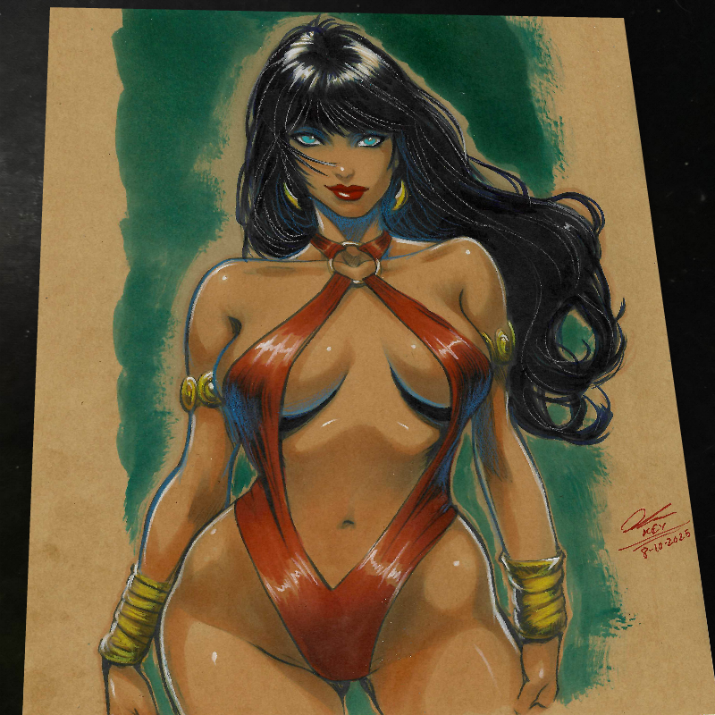 Vampirella Art Print Signed 8.5x11 Art by Keyeske