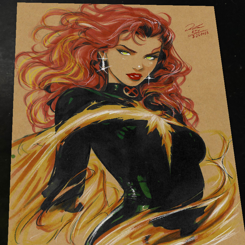 Jean Grey Art Print Signed 8.5x11 | Art by Keyeske