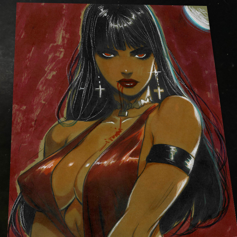 Vampirella Art Print Signed 8.5x11 Art by Keyeske