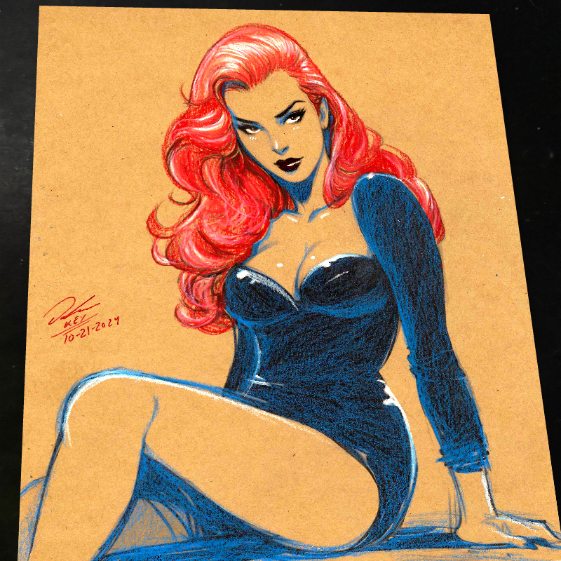 Mary Jane Watson Art Print Signed 8.5x11 | Art by Keyeske
