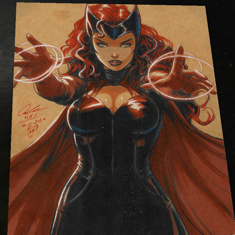 Scarlet Witch Art Print Signed 8.5x11 | Art by Keyeske