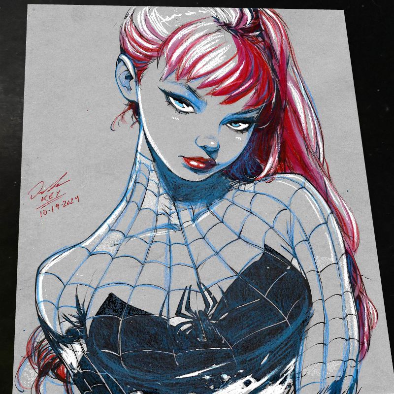 Mary Jane Watson Art Print Signed 8.5x11 | Art by Keyeske