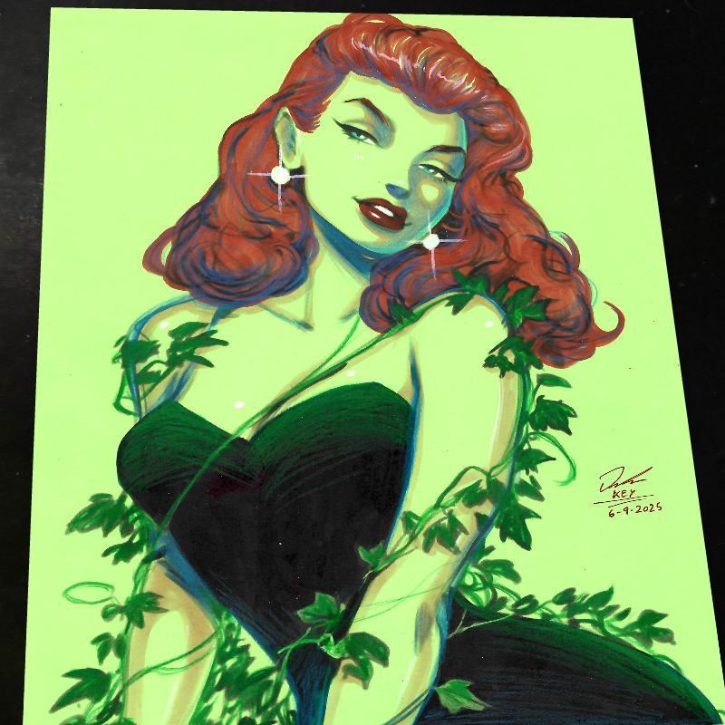 Poison Ivy Art Print Signed 8.5x11 | Art by Keyeske