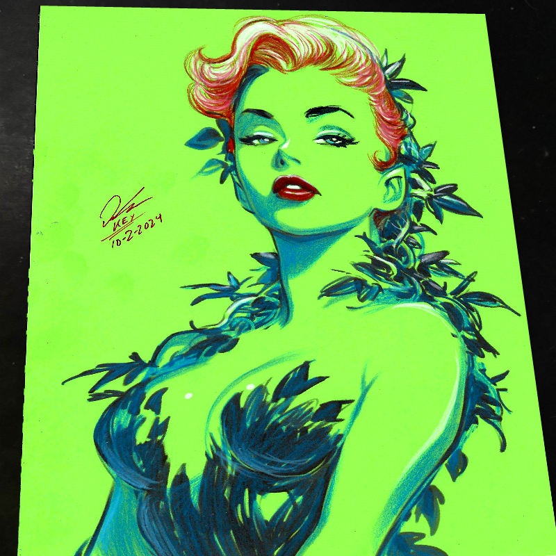 Poison Ivy Art Print Signed 8.5x11 | Art by Keyeske