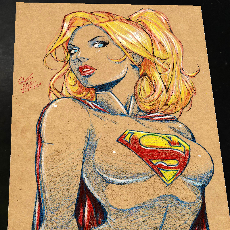 Supergirl DC Art Print Signed 8.5x11 | Art by Keyeske