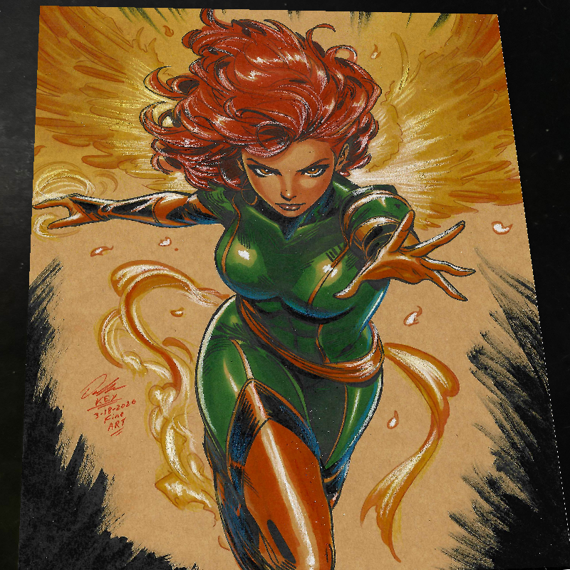 Jean Grey Art Print Signed 8.5x11 | Art by Keyeske
