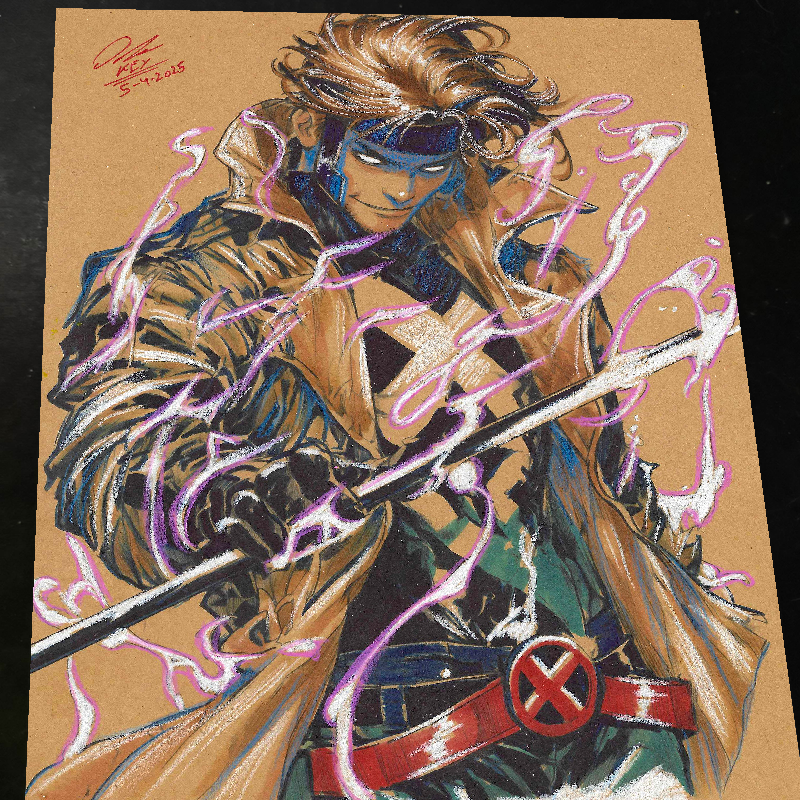 Gambit X-Men Art Print Signed 8.5x11 | Art by Keyeske