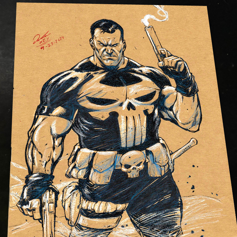 Punisher - Marvel art print by Keyeske