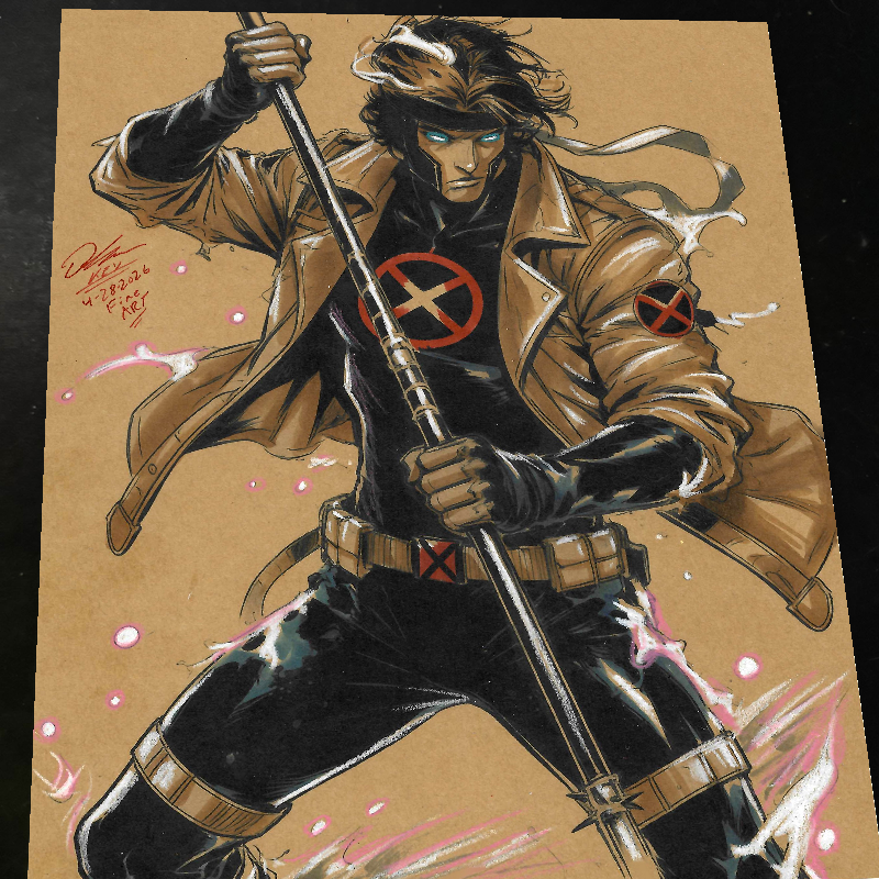Gambit X-Men Art Print Signed 8.5x11 | Art by Keyeske