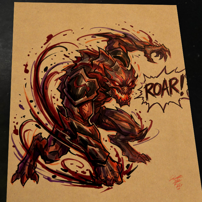 Monster Original Art Print Signed 8.5x11 | Art by Keyeske