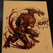 Monster Original Art Print Signed 8.5x11 | Art by Keyeske