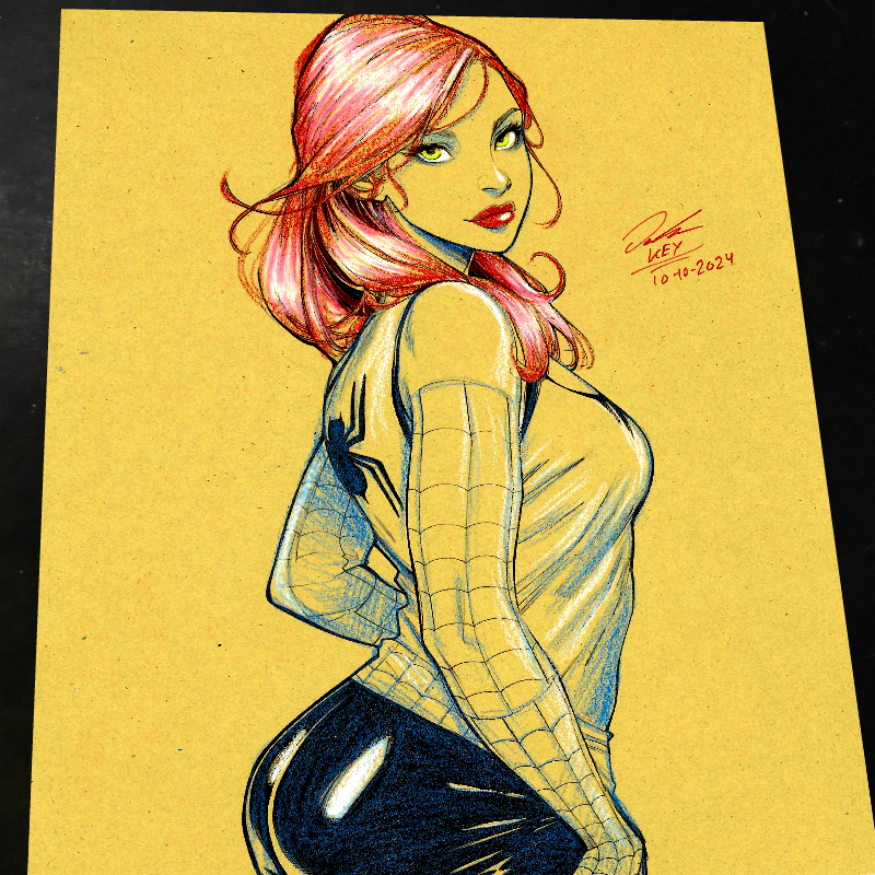Mary Jane Watson Art Print Signed 8.5x11 | Art by Keyeske