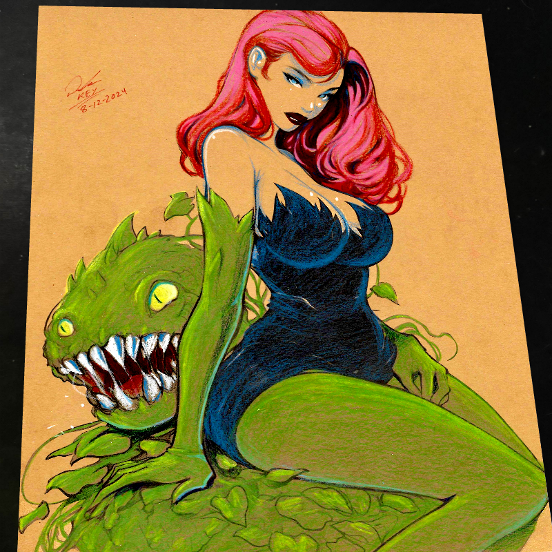 Poison Ivy Art Print Signed 8.5x11 | Art by Keyeske