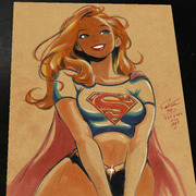 Supergirl DC Art Print Signed 8.5x11 | Art by Keyeske