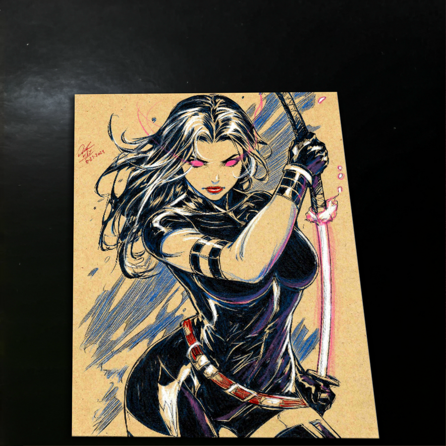 Psylocke - Marvel art print by Keyeske