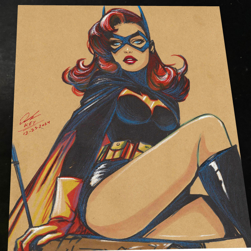Batgirl Art Print Signed 8.5x11 | Art by Keyeske