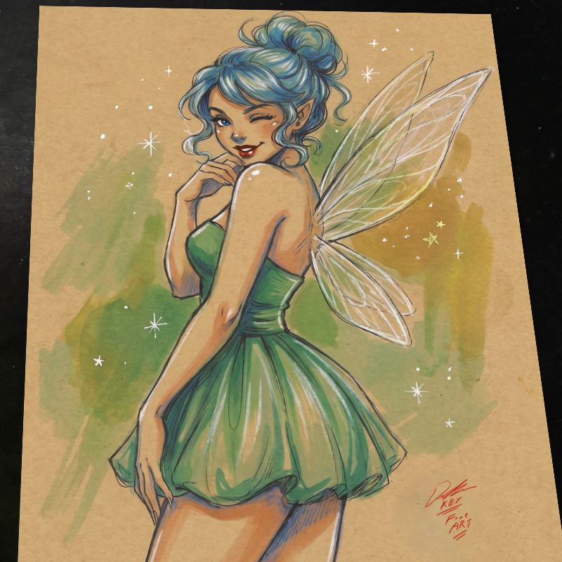 Fairy Original Art Print Signed 8.5x11 | Art by Keyeske