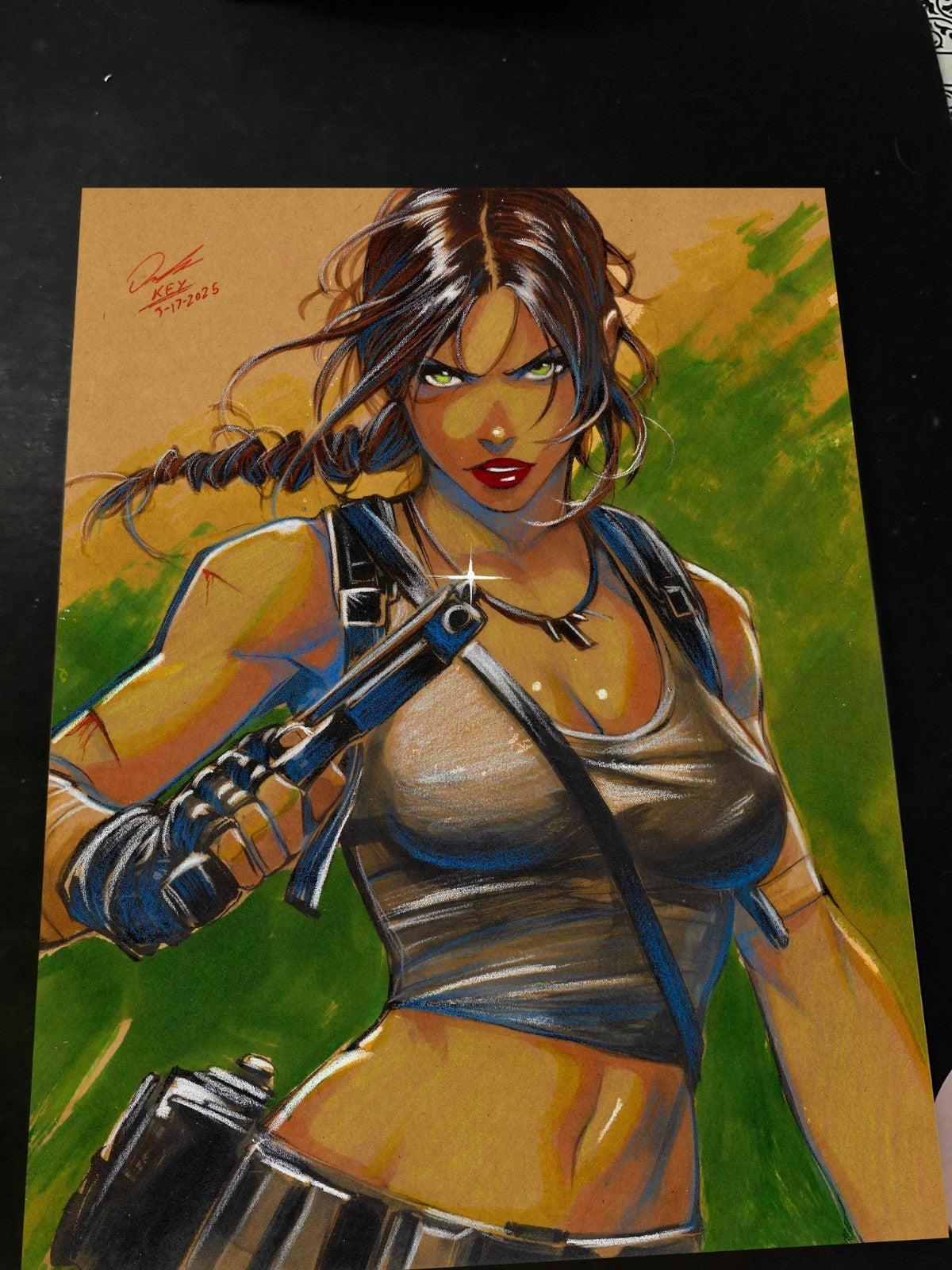 Lara Croft Art Print 8.5x11 Art by Keyeske