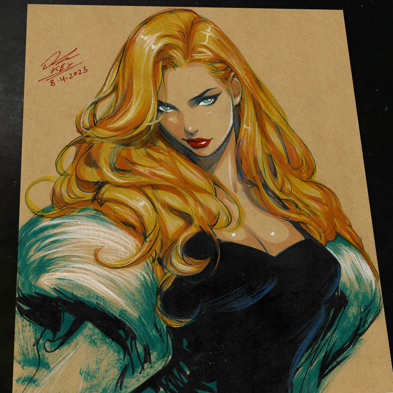 Emma Frost X-Men Art Print Signed 8.5x11 | Art by Keyeske