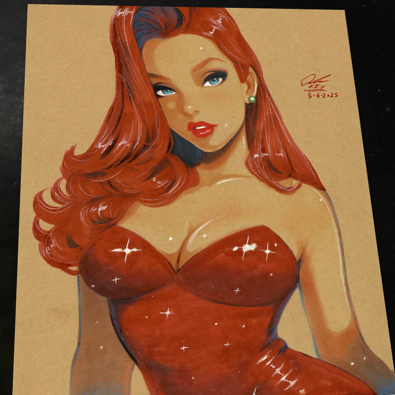 Jessica Rabbit Art Print Signed 8.5x11 | Art by Keyeske