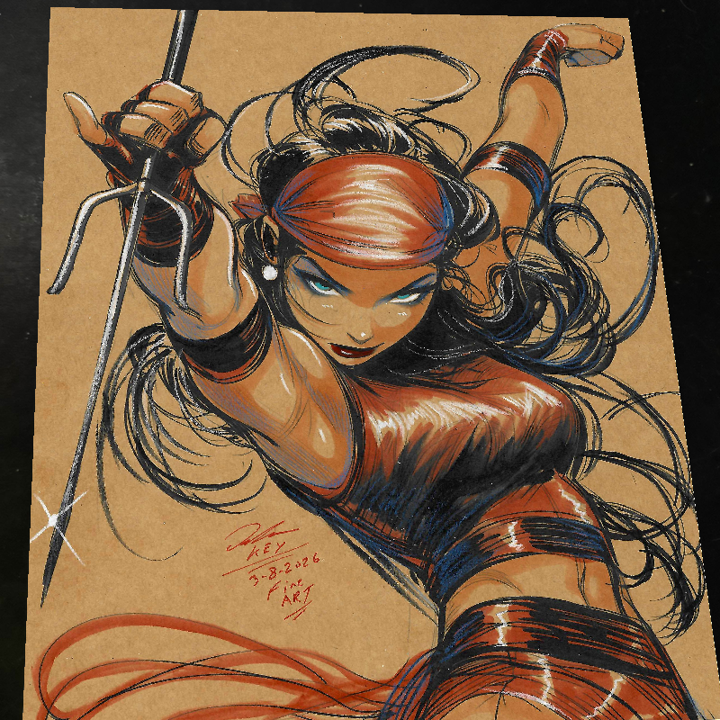 Elektra Art Print Signed 8.5x11 | Art by Keyeske