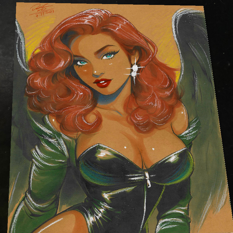 Hawkgirl Art Print Signed 8.5x11 | Art by Keyeske