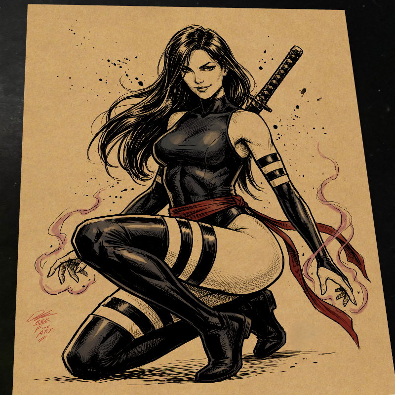 Psylocke - Marvel art print by Keyeske