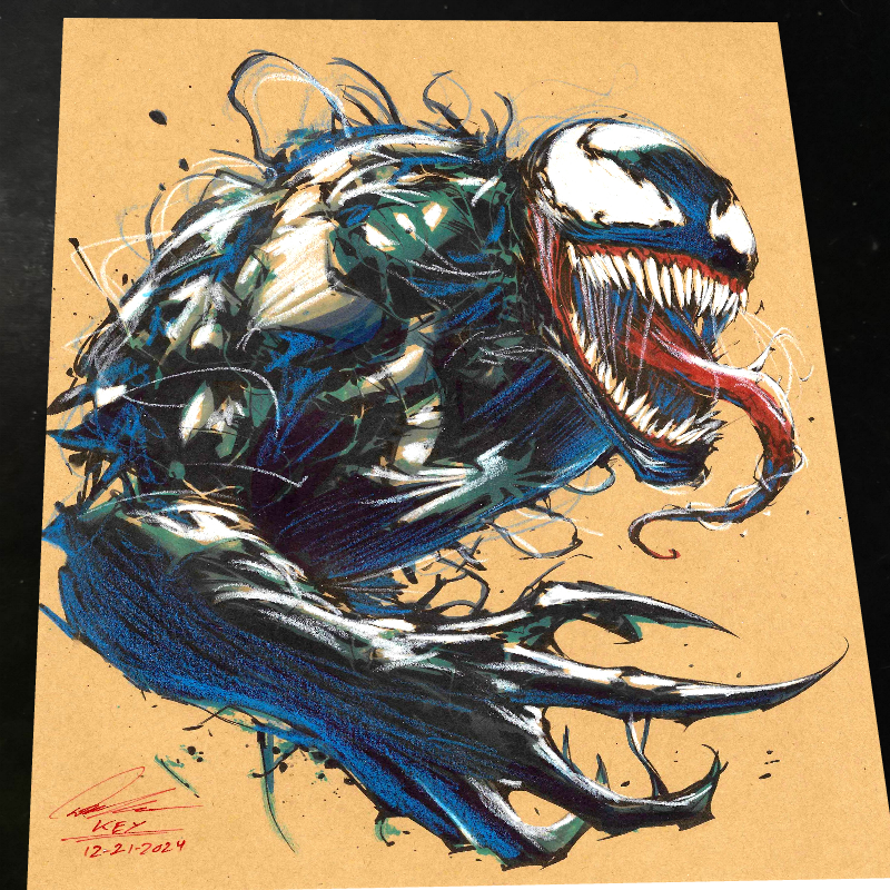 Venom Art Print Signed 8.5x11 | Art by Keyeske