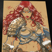 Red Sonja Art Print Signed 8.5x11 | Art by Keyeske