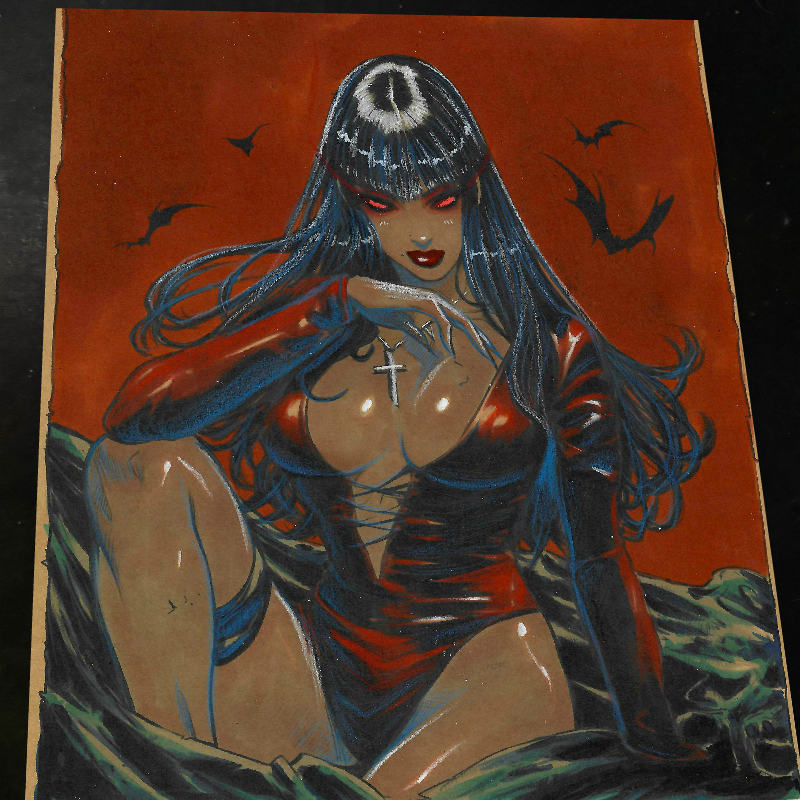 Vampirella Art Print Signed 8.5x11 Art by Keyeske - Marvel art print by Keyeske