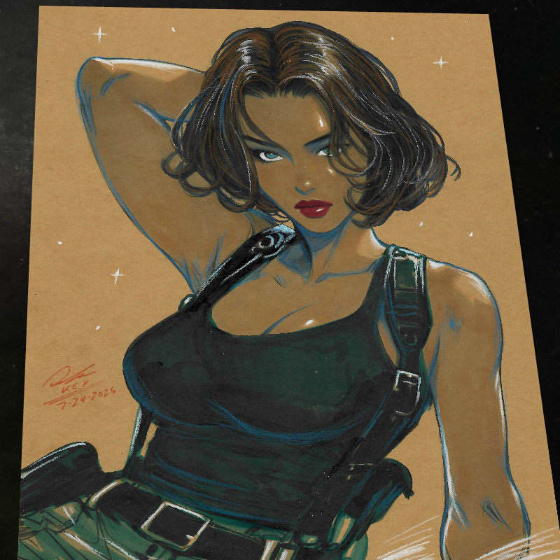 Jill Valentine Resident Evil Art Print Signed 8.5x11 | Art by Keyeske