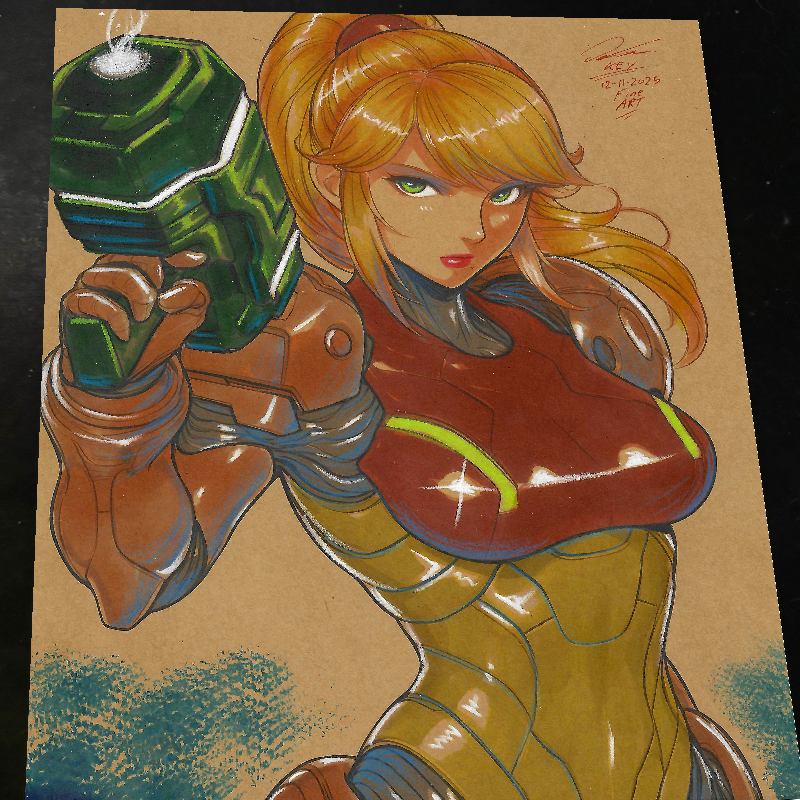 Zero Suit Samus Aran Super Metroid - Marvel art print by Keyeske