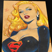Supergirl DC Art Print Signed 8.5x11 | Art by Keyeske
