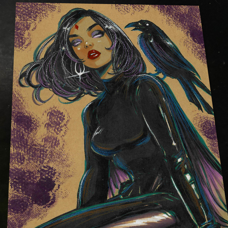Raven Art Print Signed 8.5x11 | Art by Keyeske